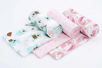Пеленки детские из муслина, Единорожки, 3шт.